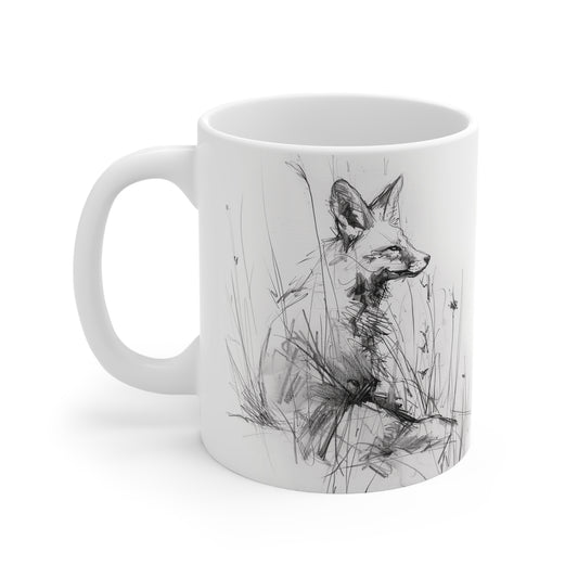 Red Fox Ceramic Coffee Mug, 11oz