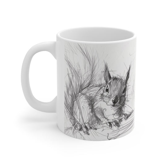 Red Squirrel Ceramic Coffee Mug, 11oz