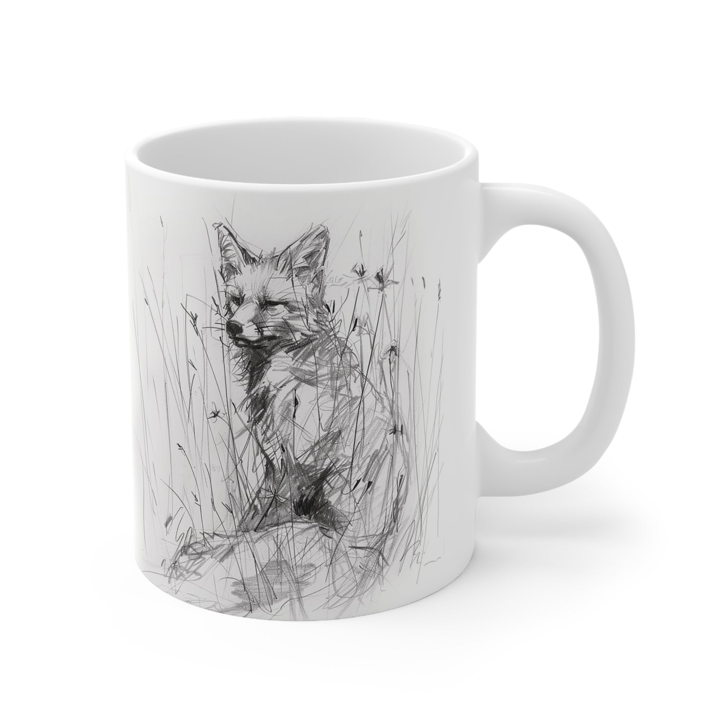 Red Fox Ceramic Coffee Mug, 11oz