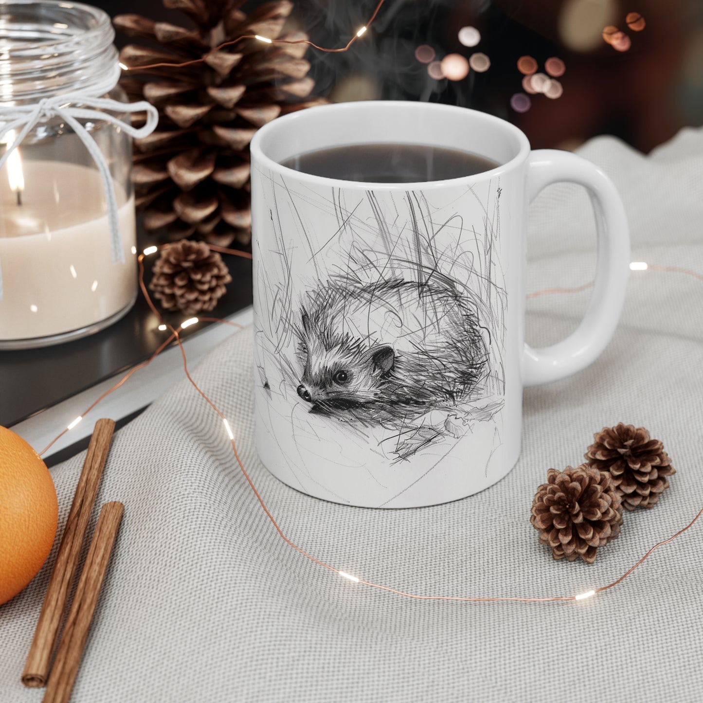 Hedgehog Ceramic Coffee Mug, 11oz