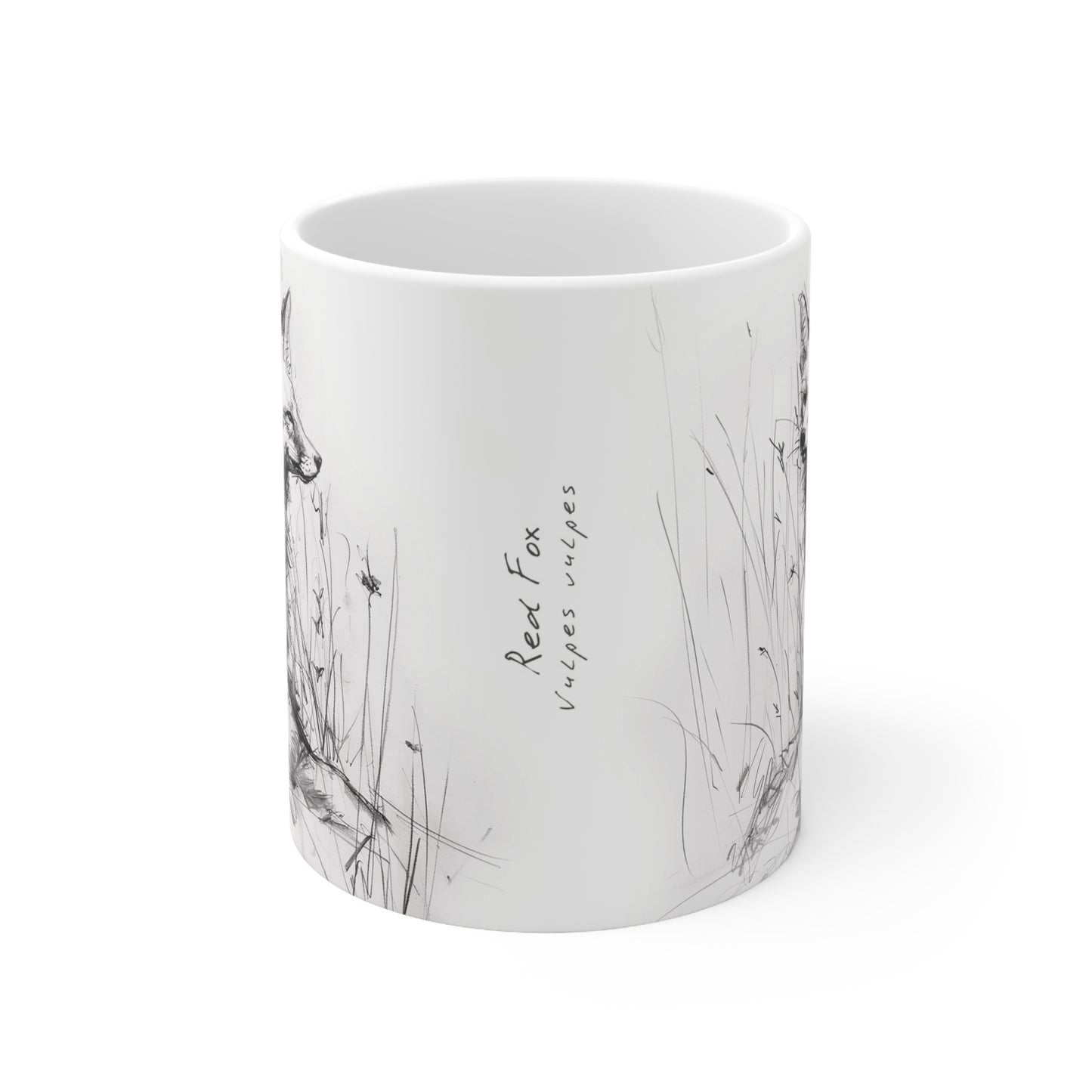 Red Fox Ceramic Coffee Mug, 11oz