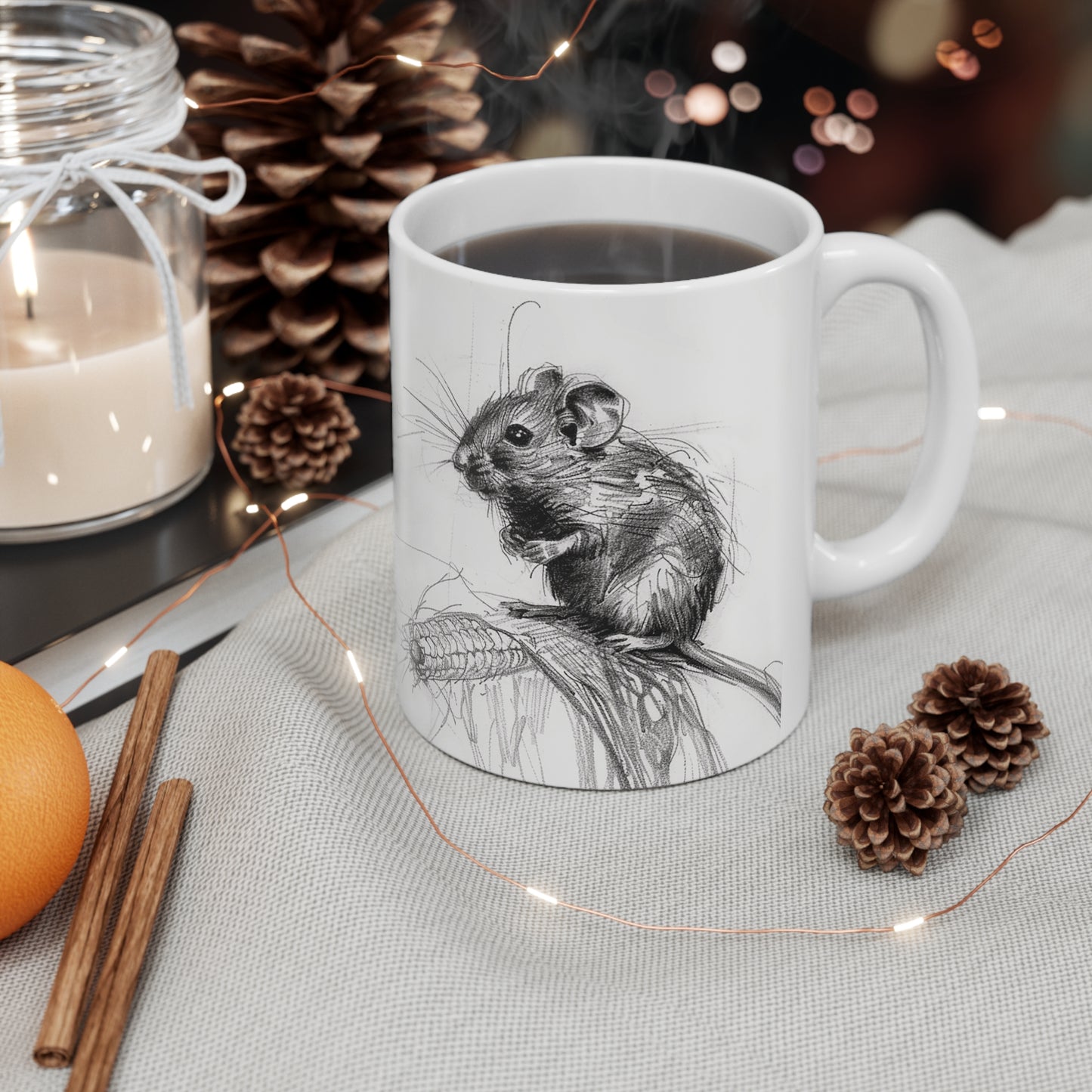 Field Mouse Ceramic Coffee Mug, 11oz